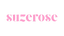 Pink 'suzerose' text on a white background